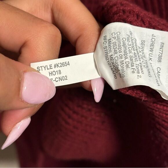 J.Crew Cotton Thermal Heavyweight Sweater Red- Size Small - Picture 5 of 5